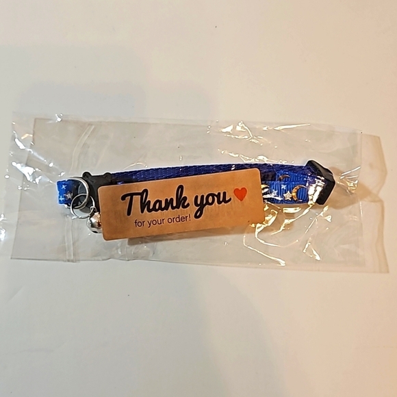 1- Cat Collar Stars and Moon, Reflective with Bell, Solid & Safe , Nylon, Pet - Picture 4 of 17